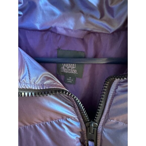Wild Fable Purple Iridescent Puffer Jacket Size Medium VGUC - Picture 2 of 6